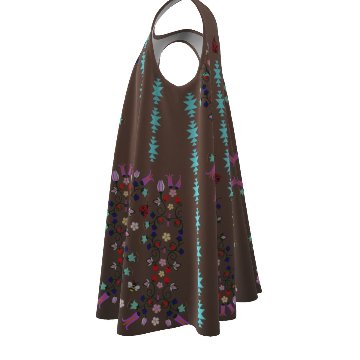 Girls Cotton ᓇᓈᑐᐦᑳᐧᐸᑲᐧᓃᐤ it has many-coloured flowers Dress