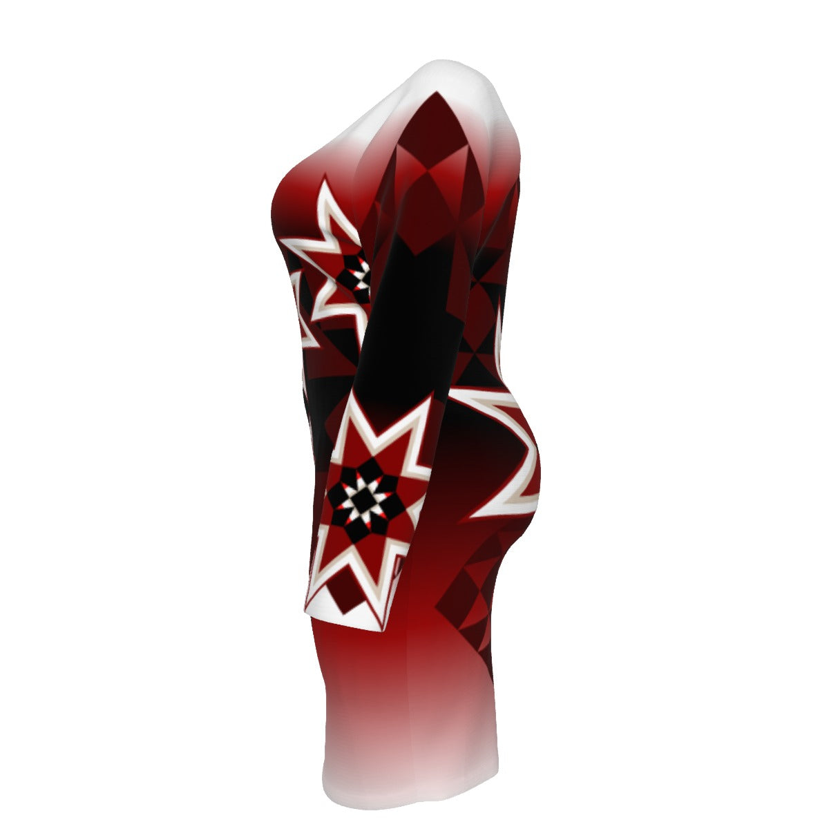 Red Star Mesh Dress Plus