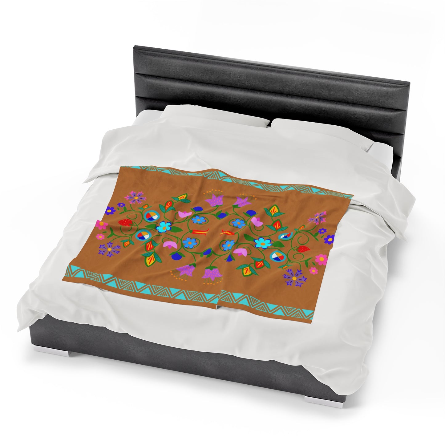 Native Floral Plush Blanket