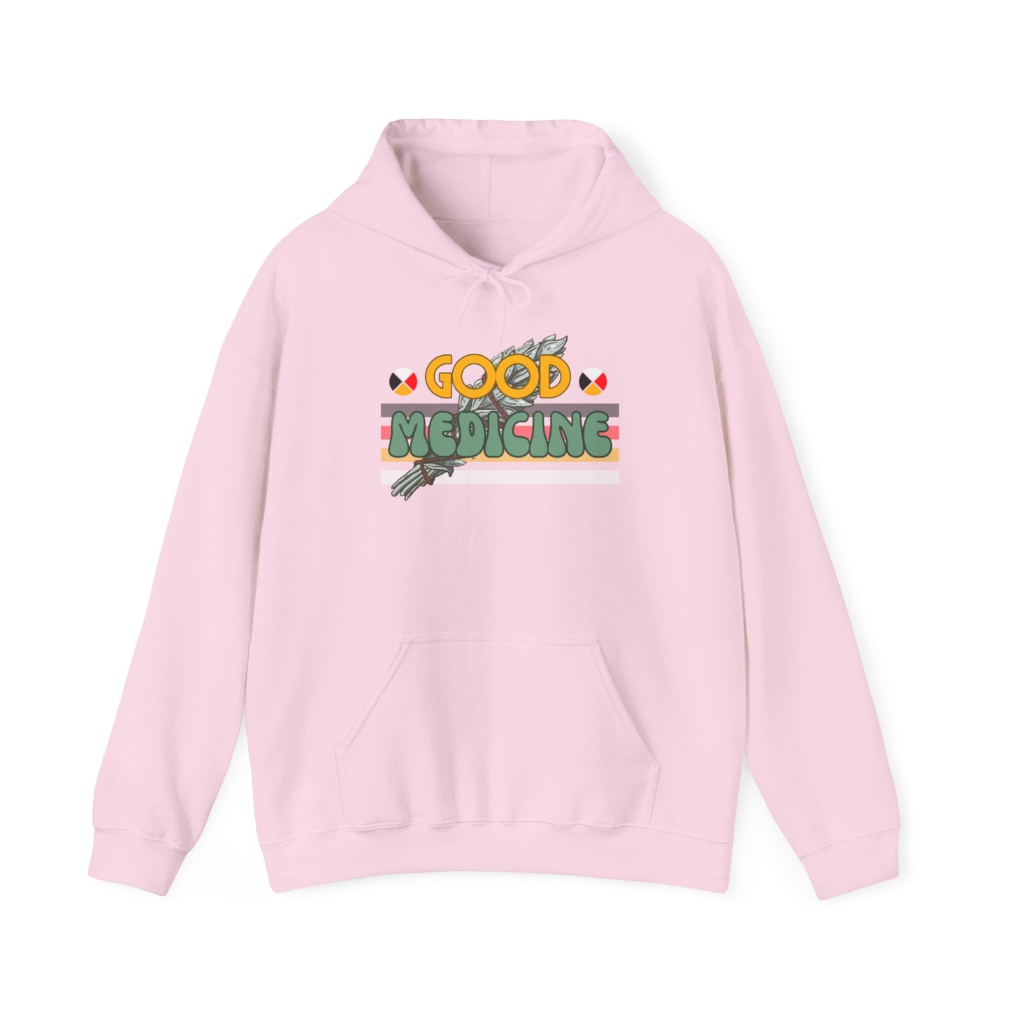 Good Medicine Native  Heavy Hooded Sweatshirt