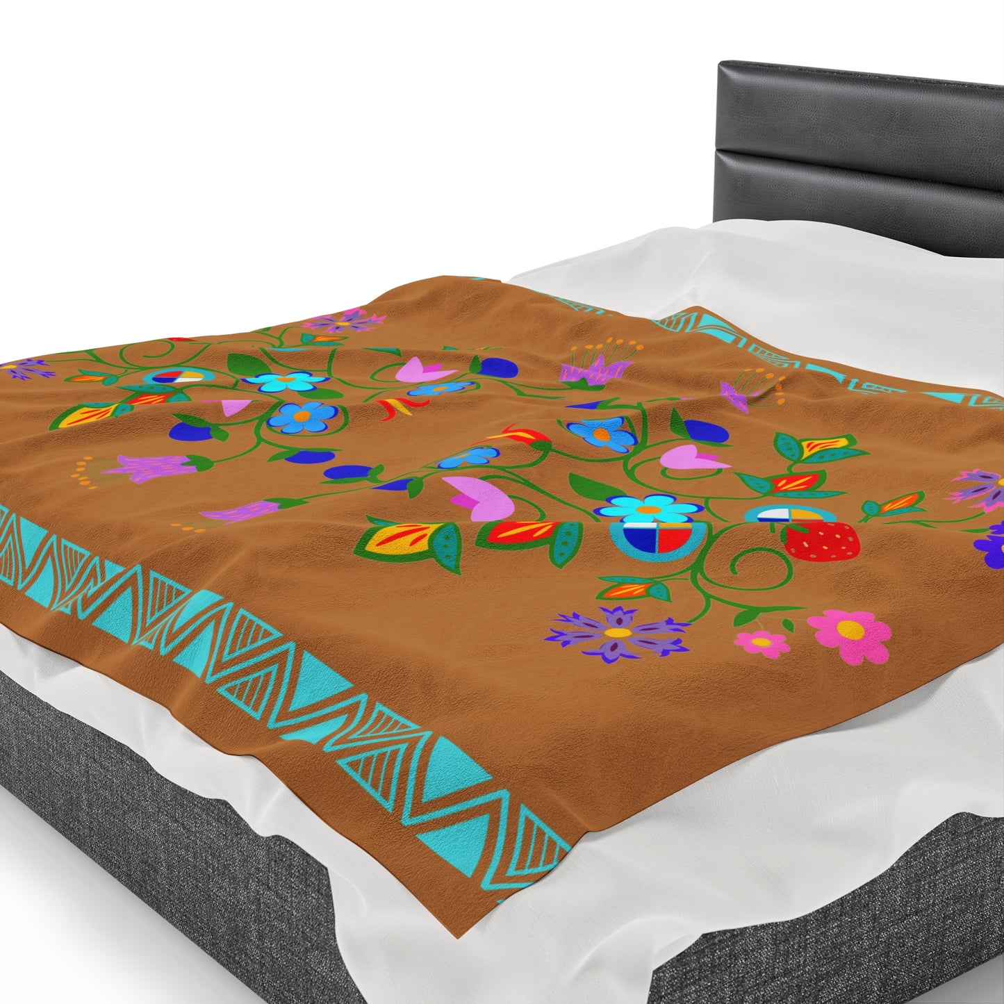 Native Floral Plush Blanket