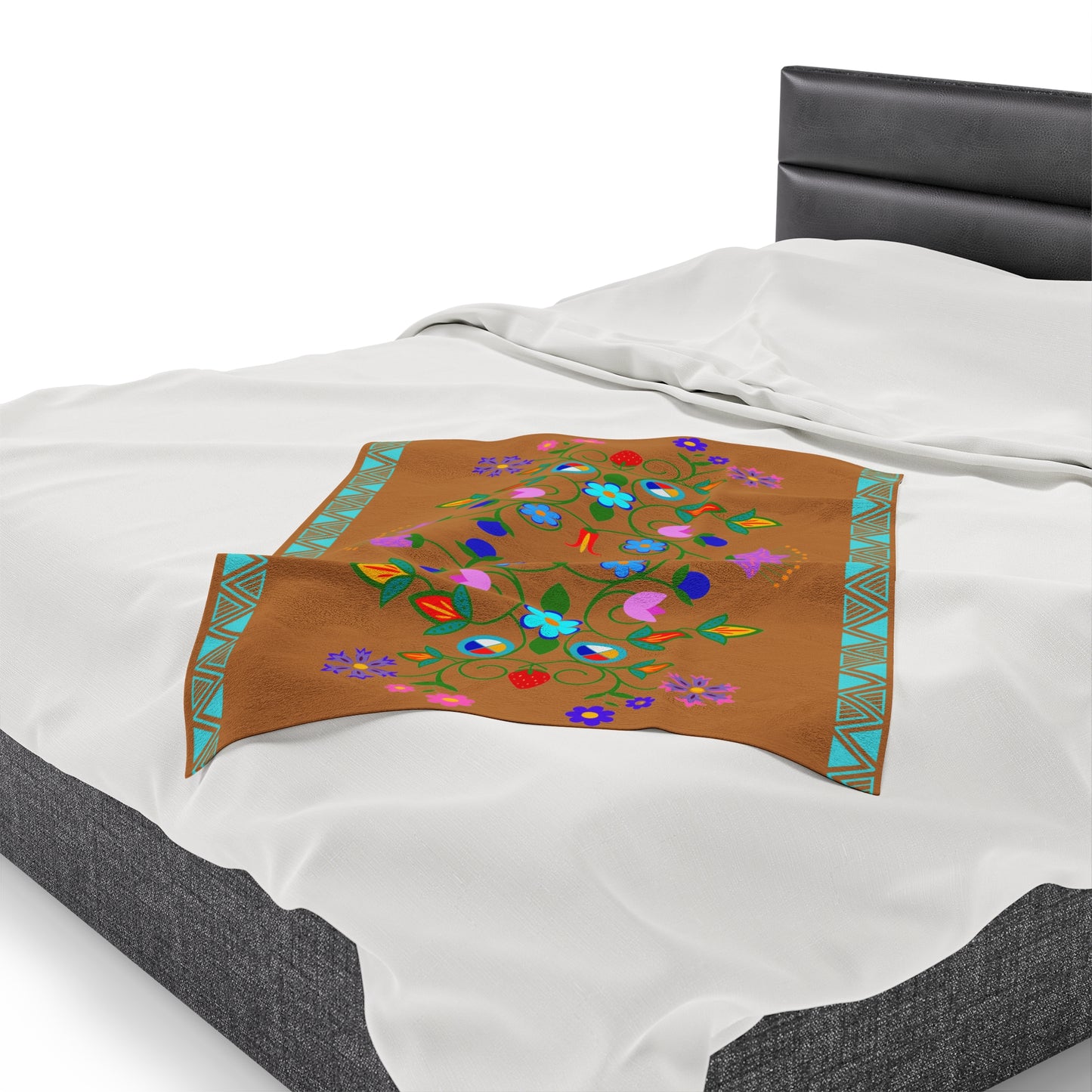 Native Floral Plush Blanket