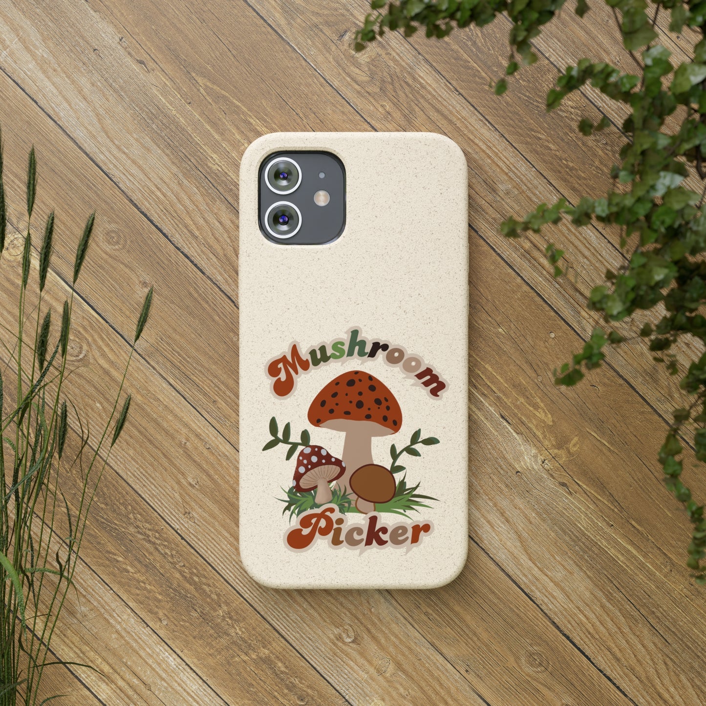 Biodegradable Bamboo Phone Cases Mushroom Picker