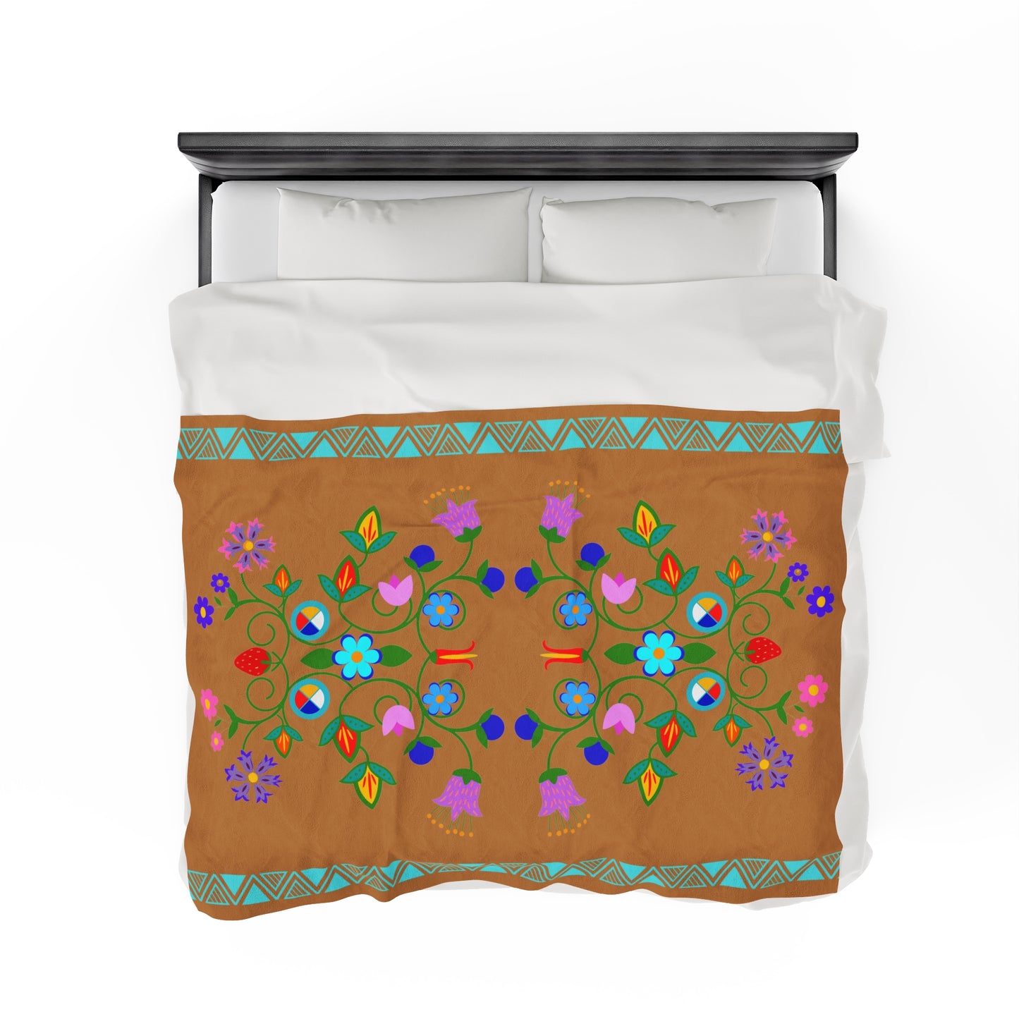 Native Floral Plush Blanket