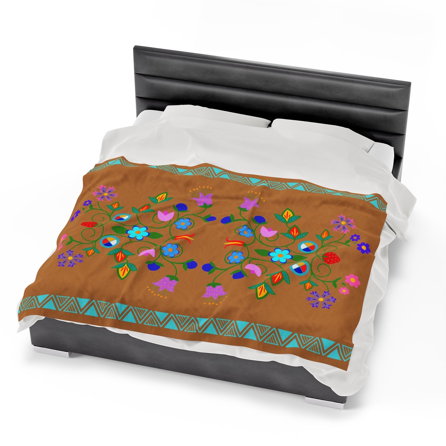 Native Floral Plush Blanket