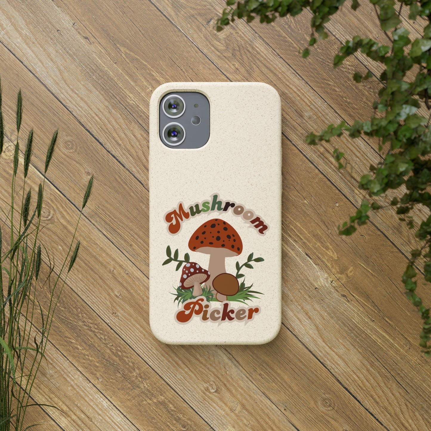 Biodegradable Bamboo Phone Cases Mushroom Picker