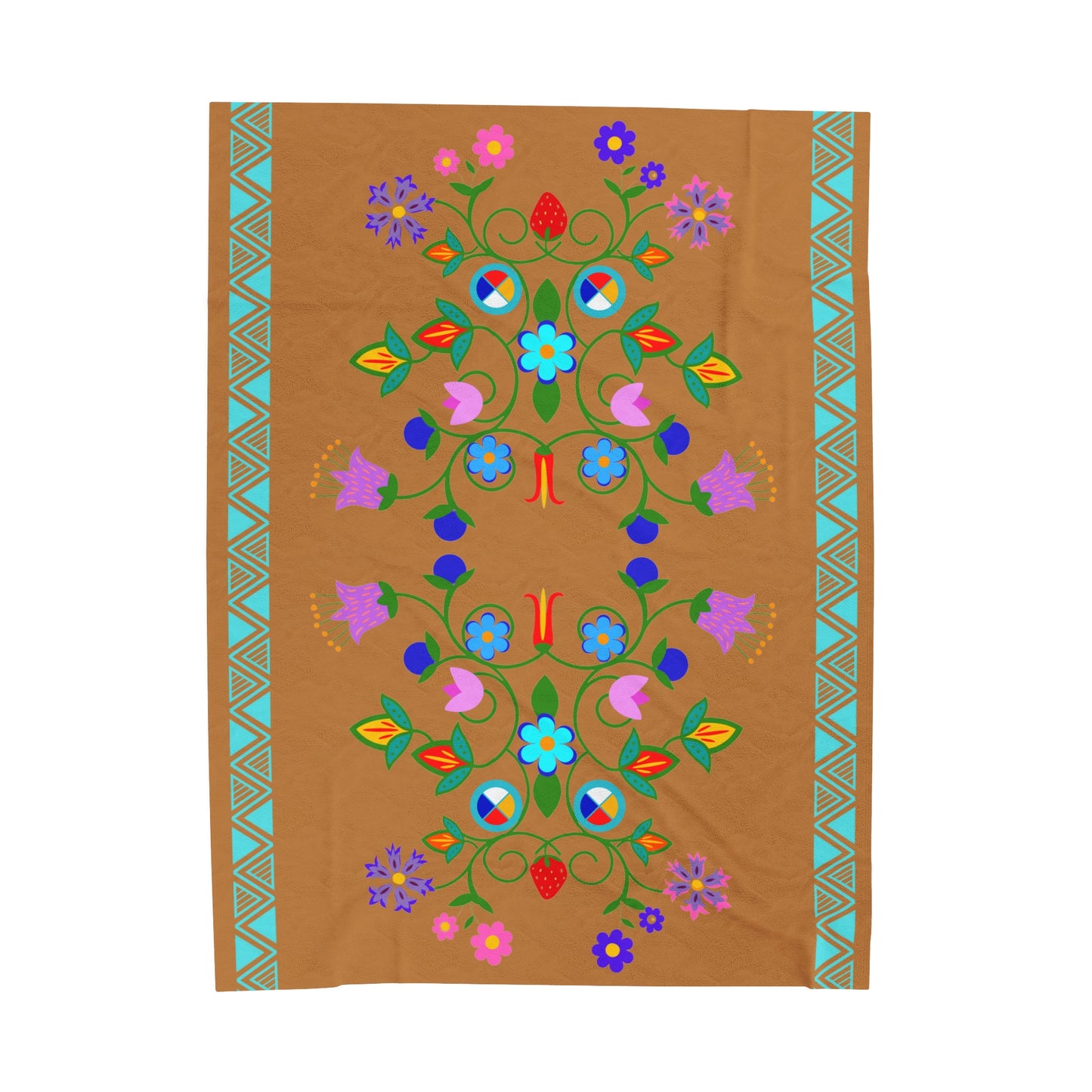 Native Floral Plush Blanket