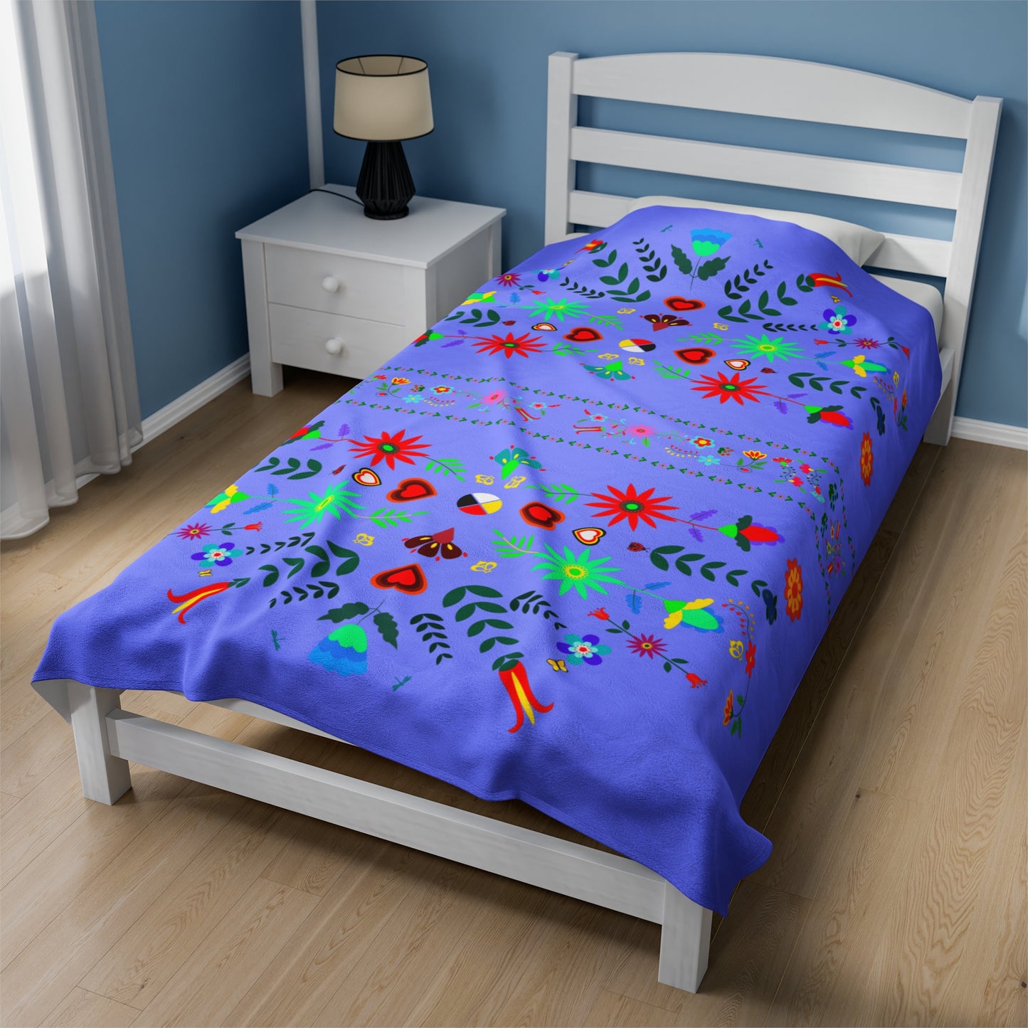 Velveteen Woodland floral Plush Blanket