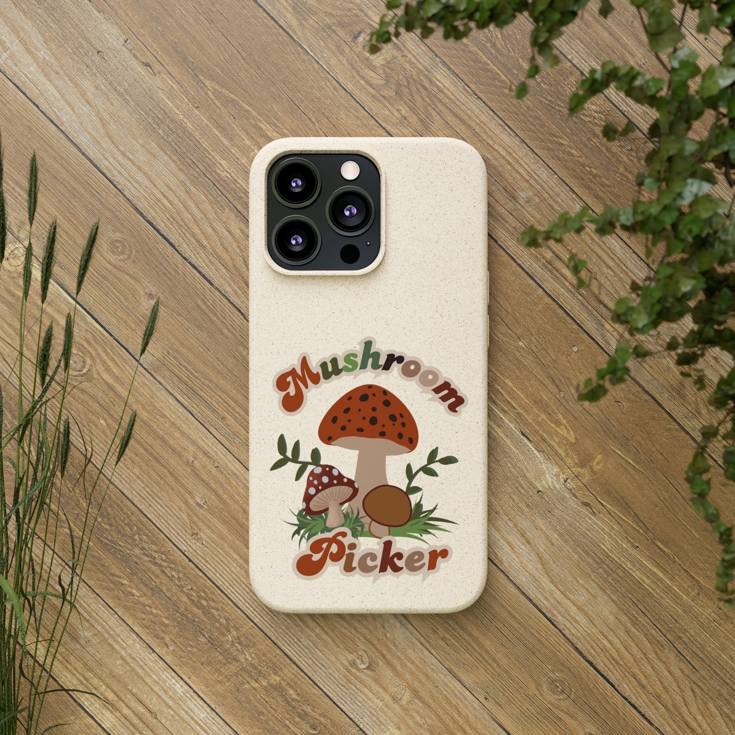 Biodegradable Bamboo Phone Cases Mushroom Picker