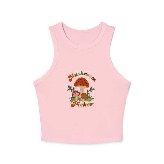 Mushroom Picker Racer Tank Top