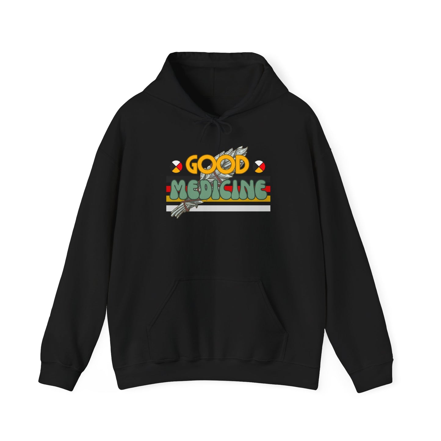 Good Medicine Native  Heavy Hooded Sweatshirt