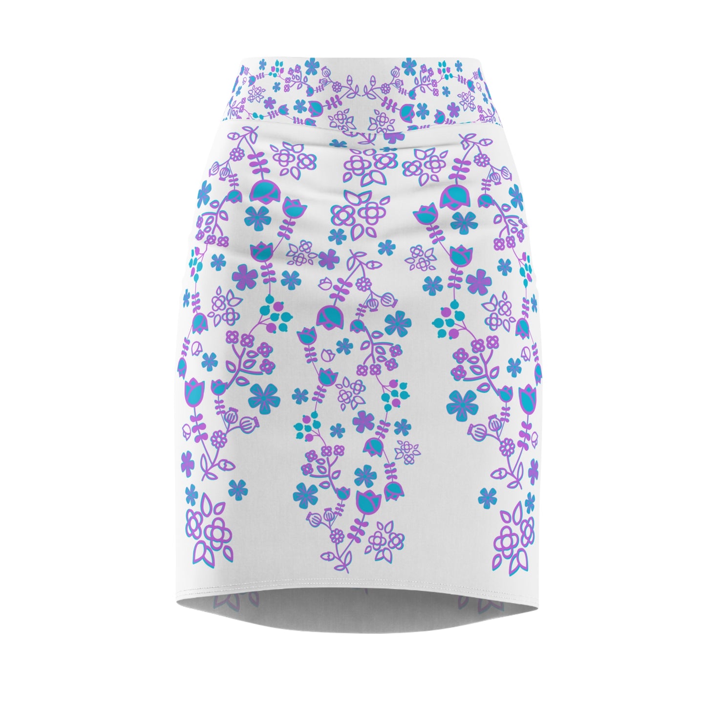 Native Floral Women's Pink Pencil Skirt