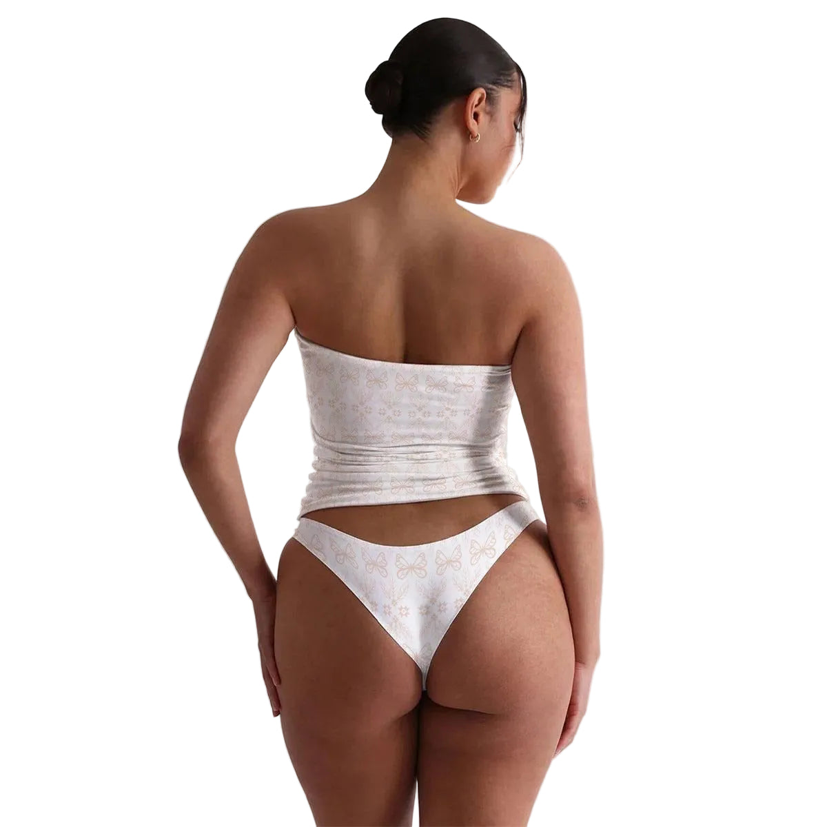 Butterfly Floral Sheer Lounge Thong Set