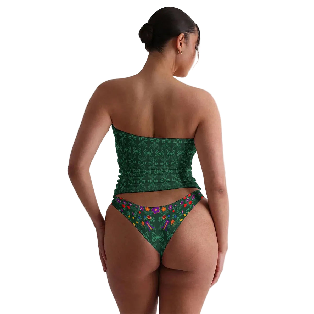 Butterfly Floral Sheer Lounge Thong Set