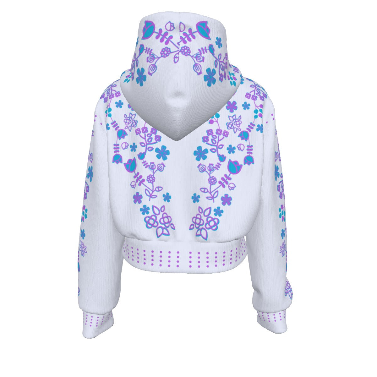 Floral Cropped Zip up Hoodie