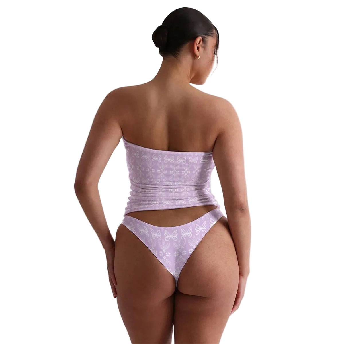 Butterfly Floral Sheer Lounge Thong Set Blossom