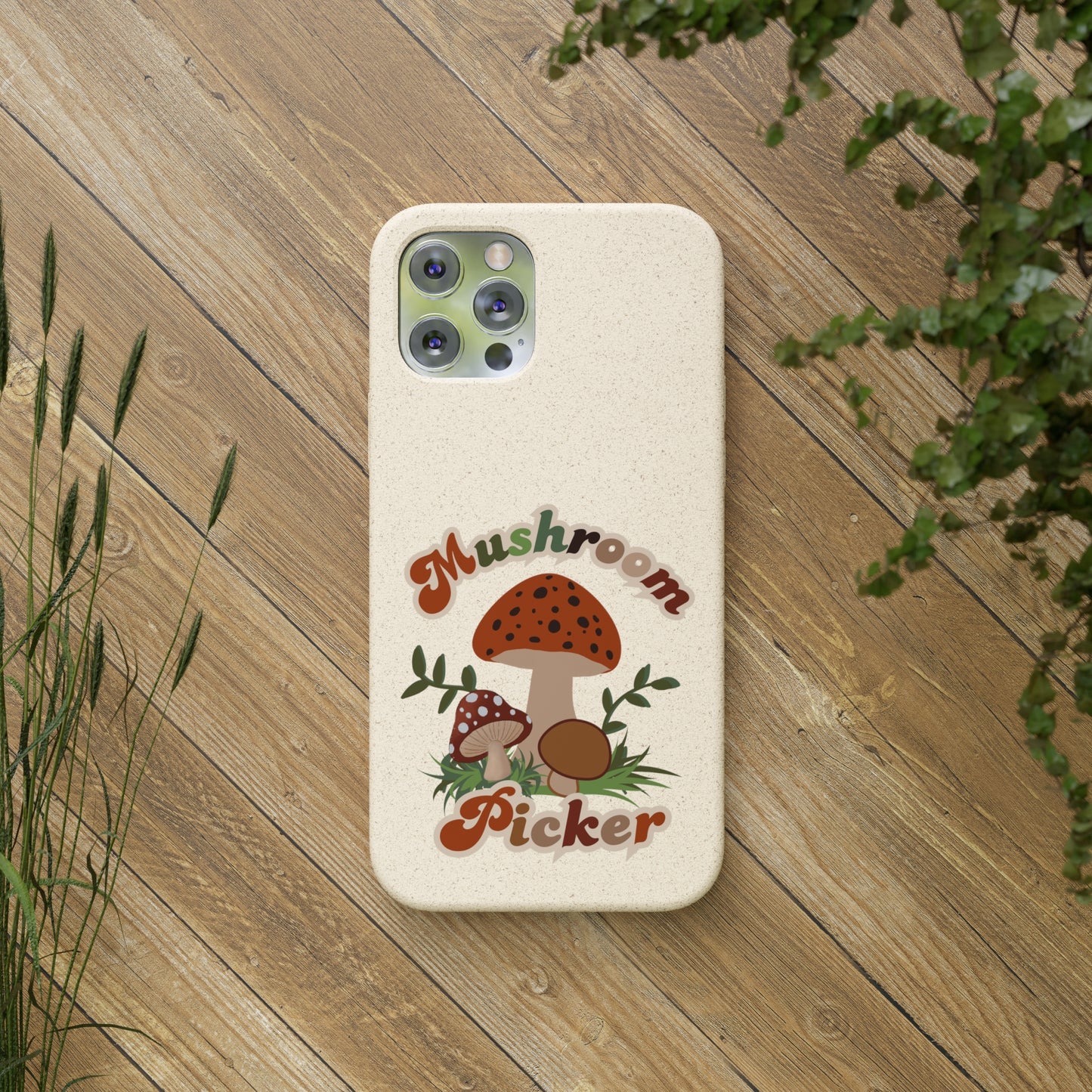 Biodegradable Bamboo Phone Cases Mushroom Picker