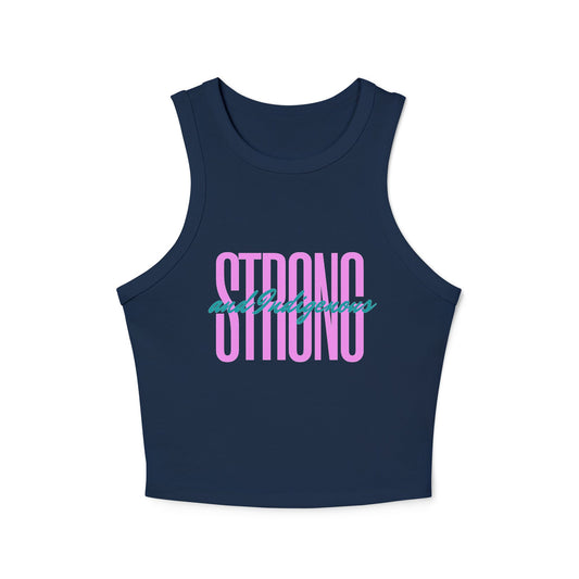 Strong Indigenous Micro Rib Racer Tank Top