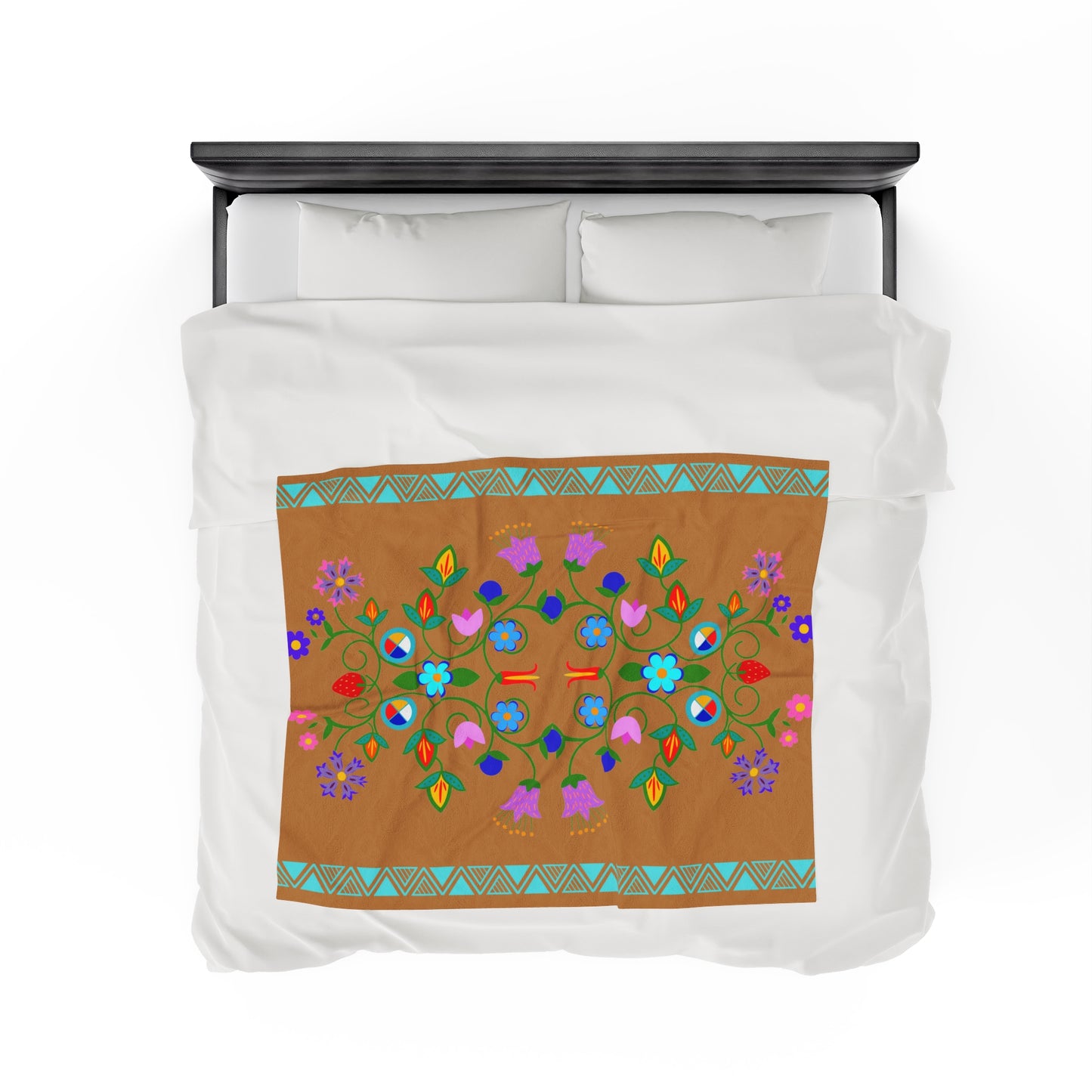 Native Floral Plush Blanket