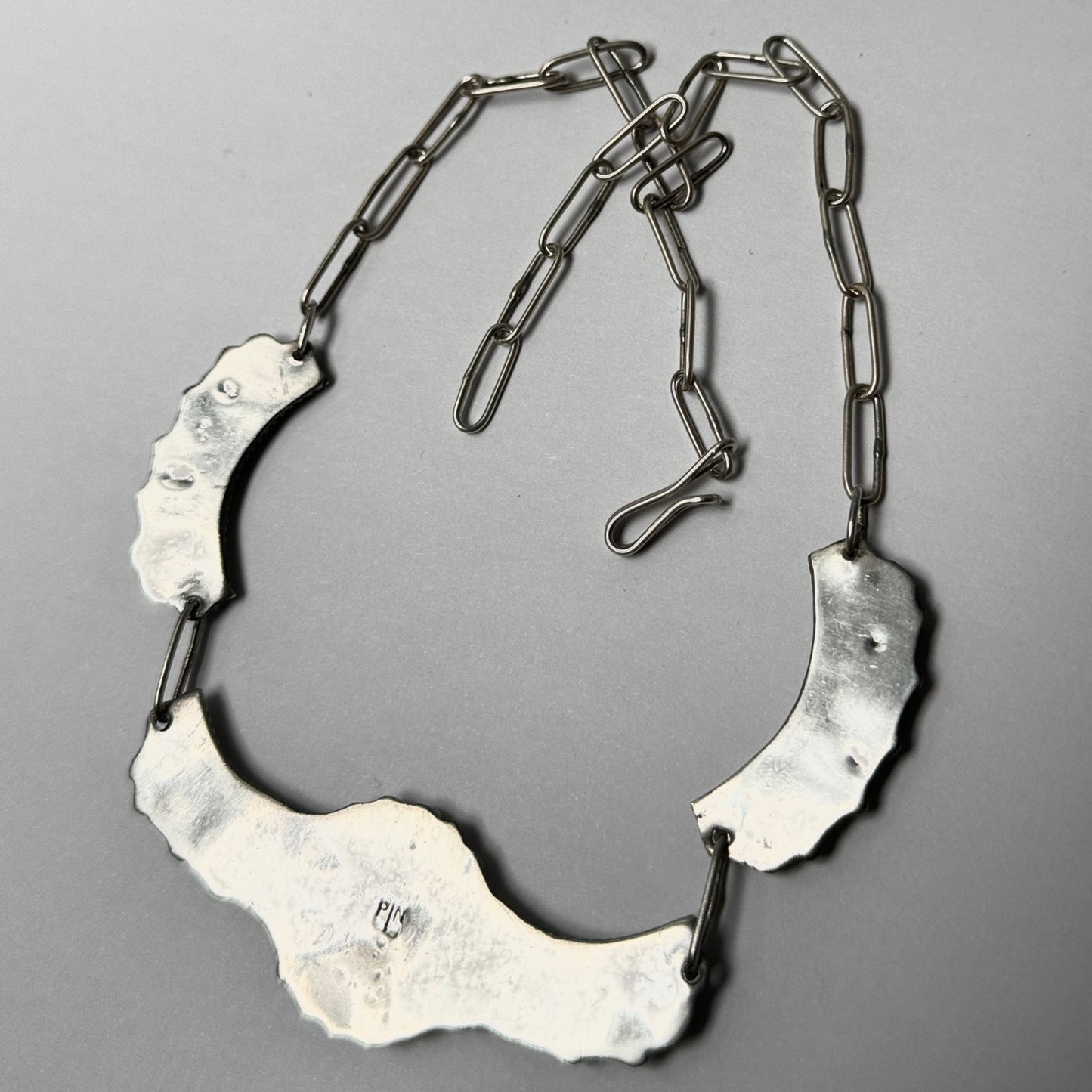 Paul Nancy Leekity ZUNI Sterling Silver Sleeping Beauty Cluster Necklace