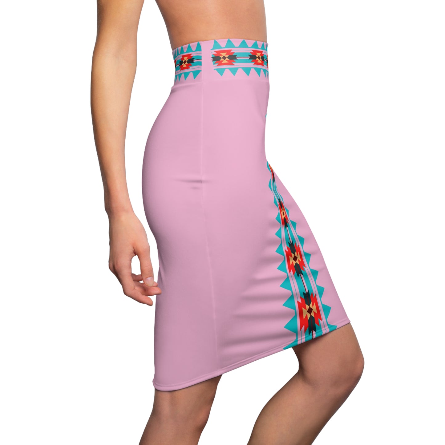 Native  Women's Pencil Skirt Pink