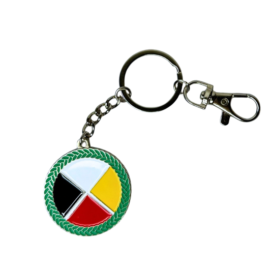 Medicine Wheel Sweetgrass Glow in Dark Key Chain Bag Charm