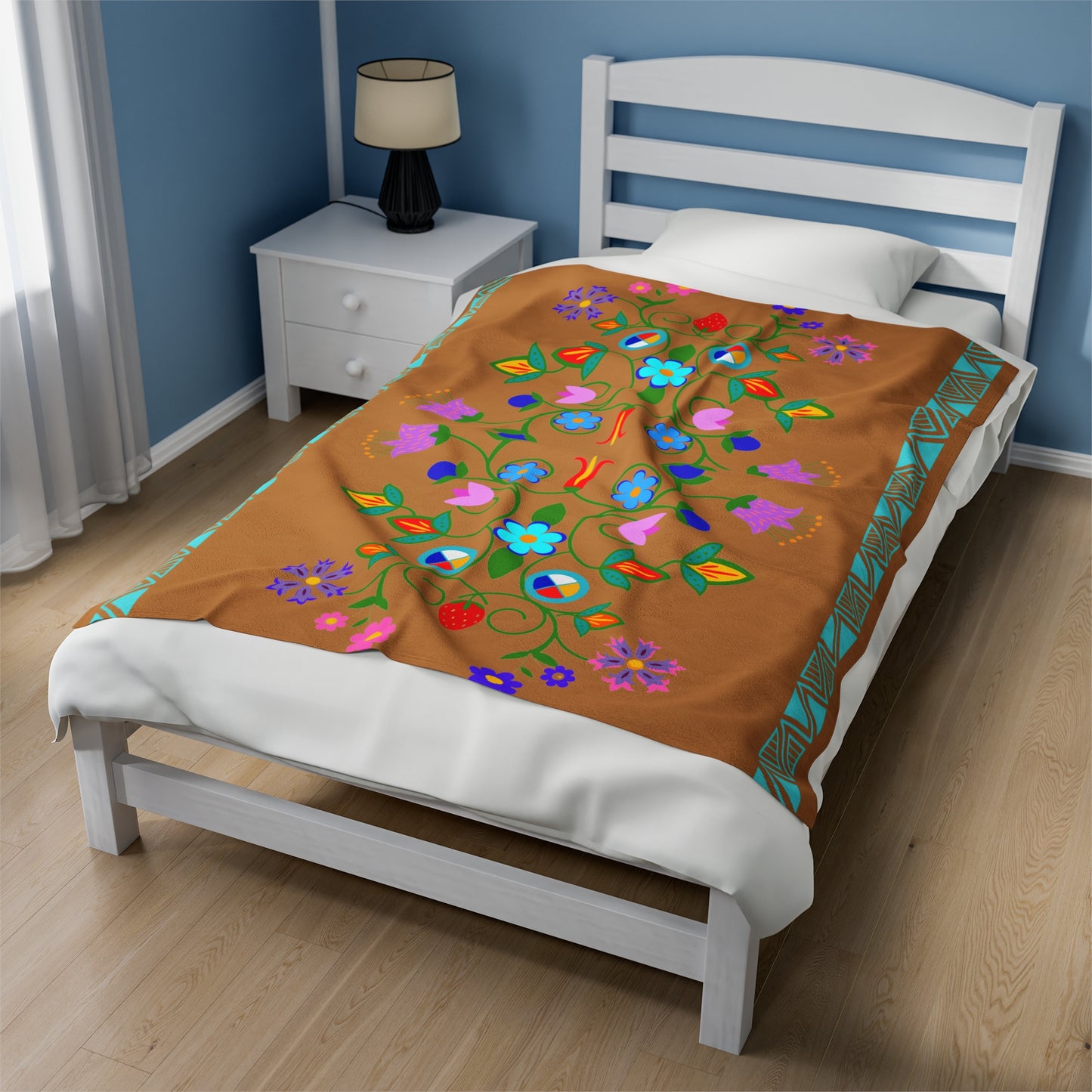 Native Floral Plush Blanket