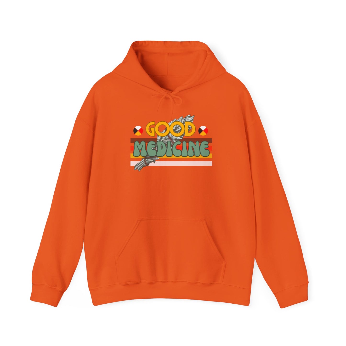 Good Medicine Native  Heavy Hooded Sweatshirt