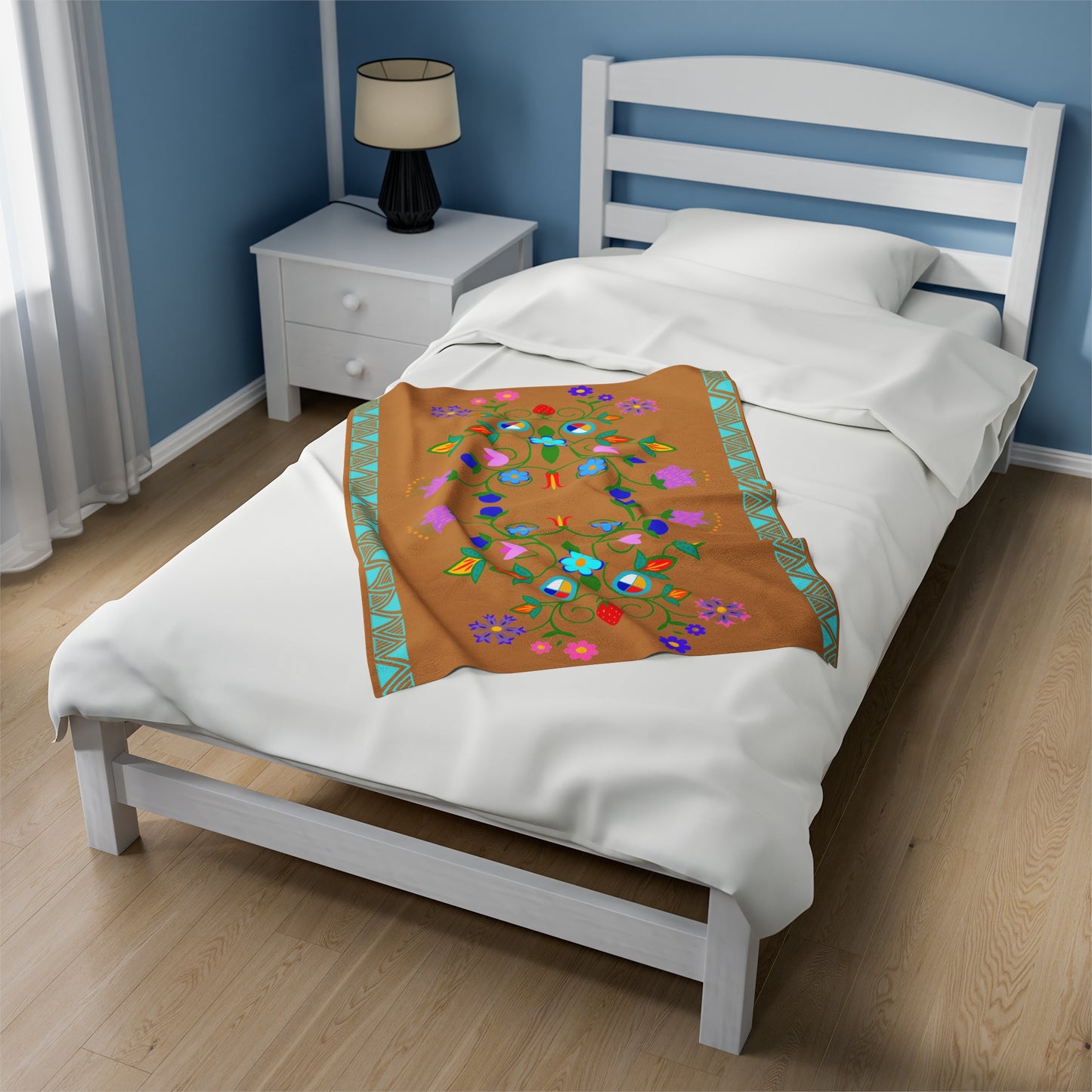 Native Floral Plush Blanket