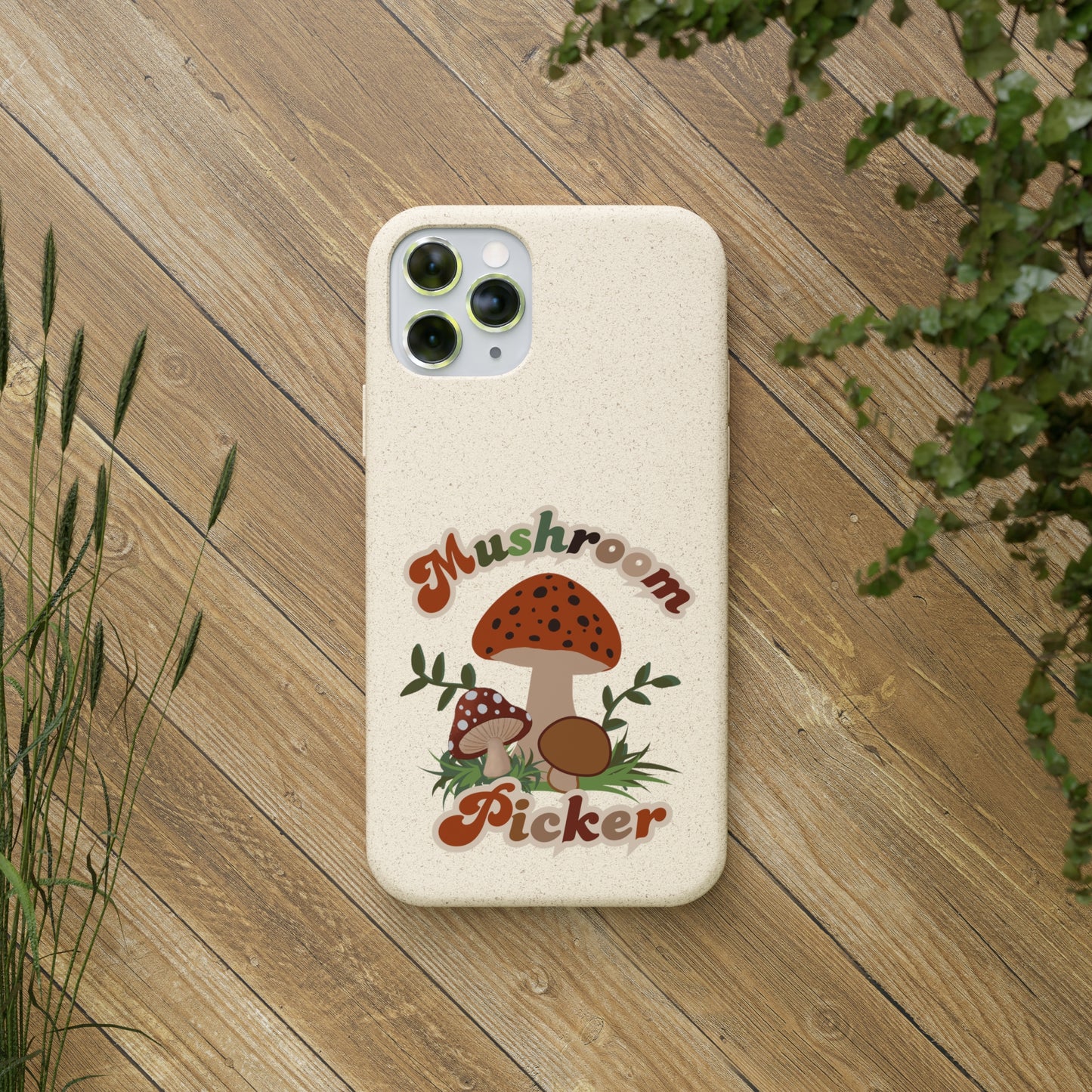 Biodegradable Bamboo Phone Cases Mushroom Picker