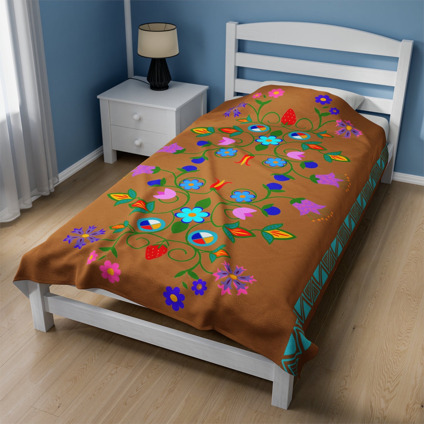 Native Floral Plush Blanket