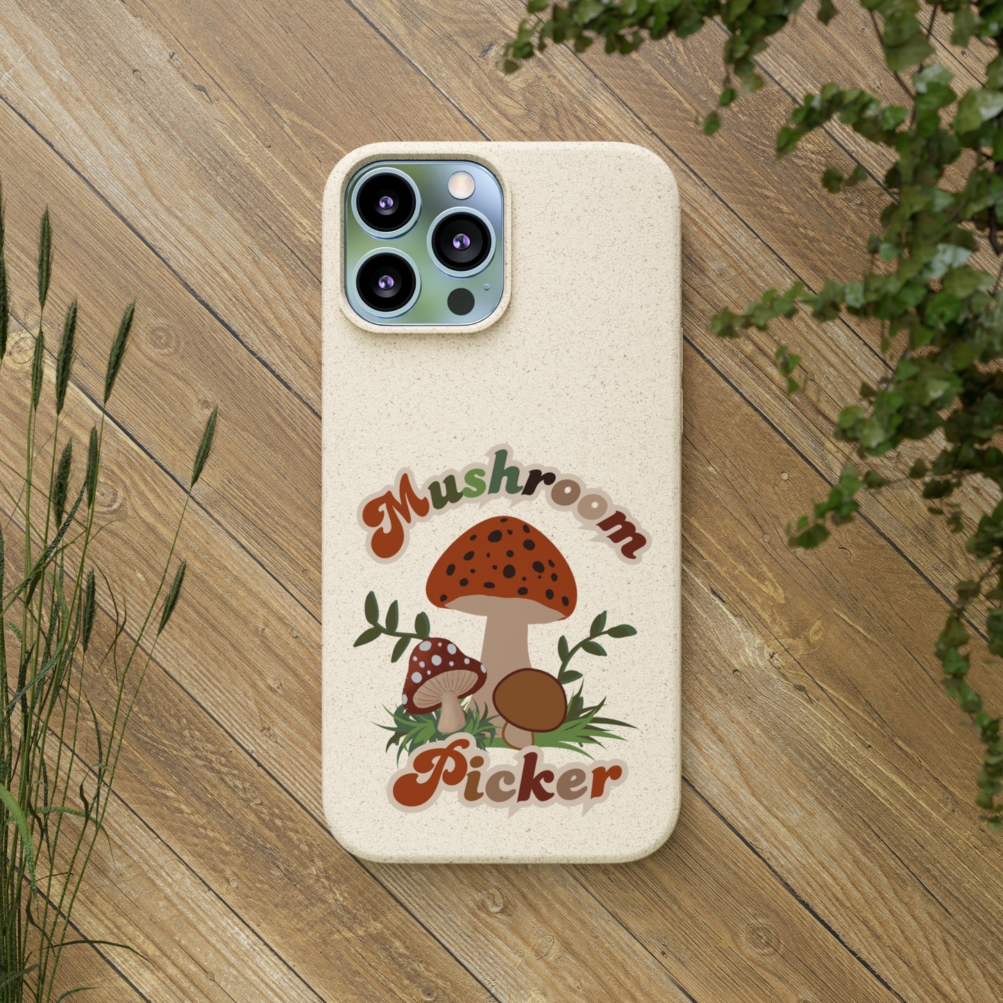 Biodegradable Bamboo Phone Cases Mushroom Picker