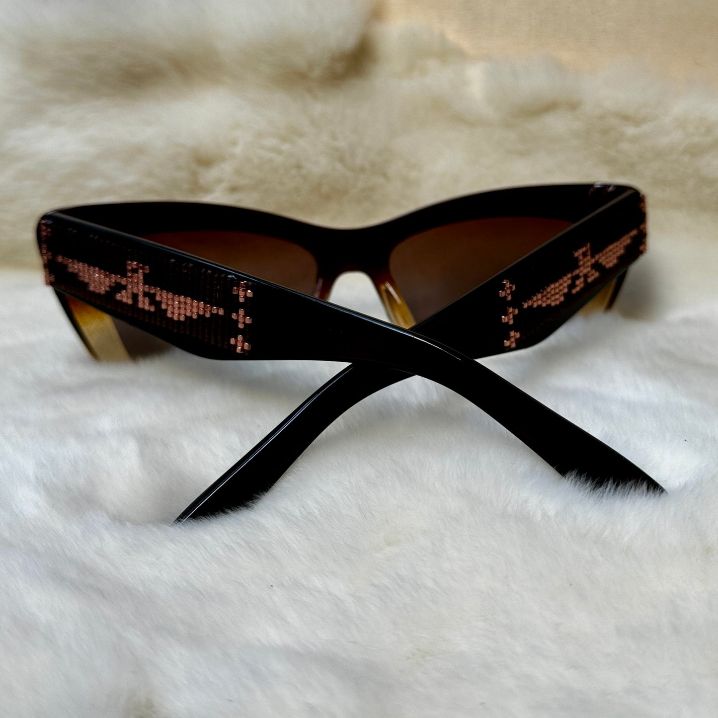 Polarized Dark Brown Beaded Thunderbird Sunglasses