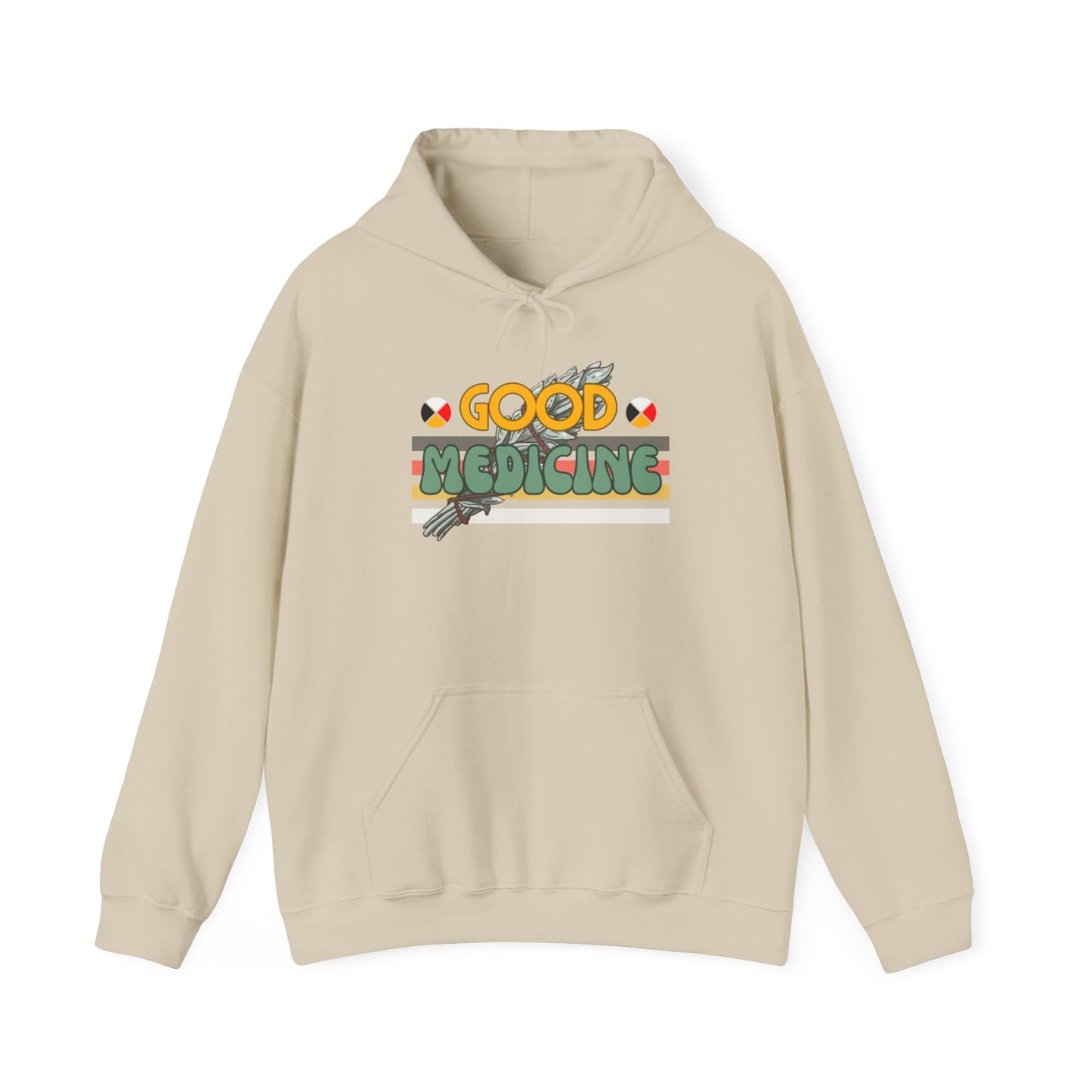 Good Medicine Native  Heavy Hooded Sweatshirt