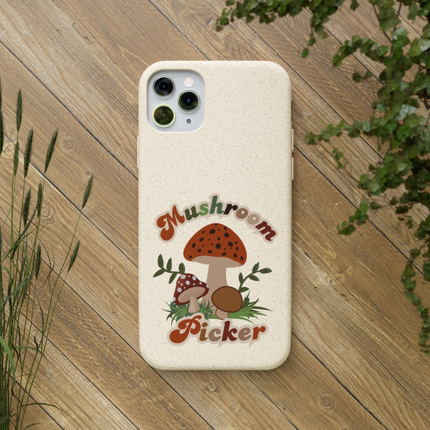 Biodegradable Bamboo Phone Cases Mushroom Picker