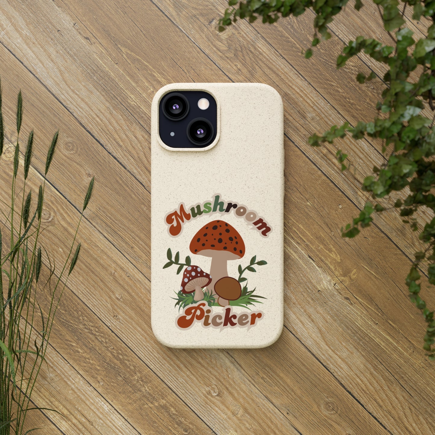 Biodegradable Bamboo Phone Cases Mushroom Picker