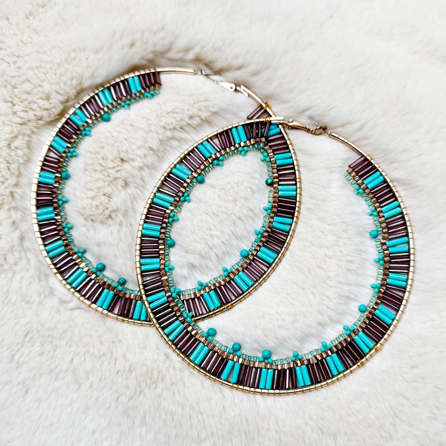 XXL Beaded Glow in the Dark Hoops