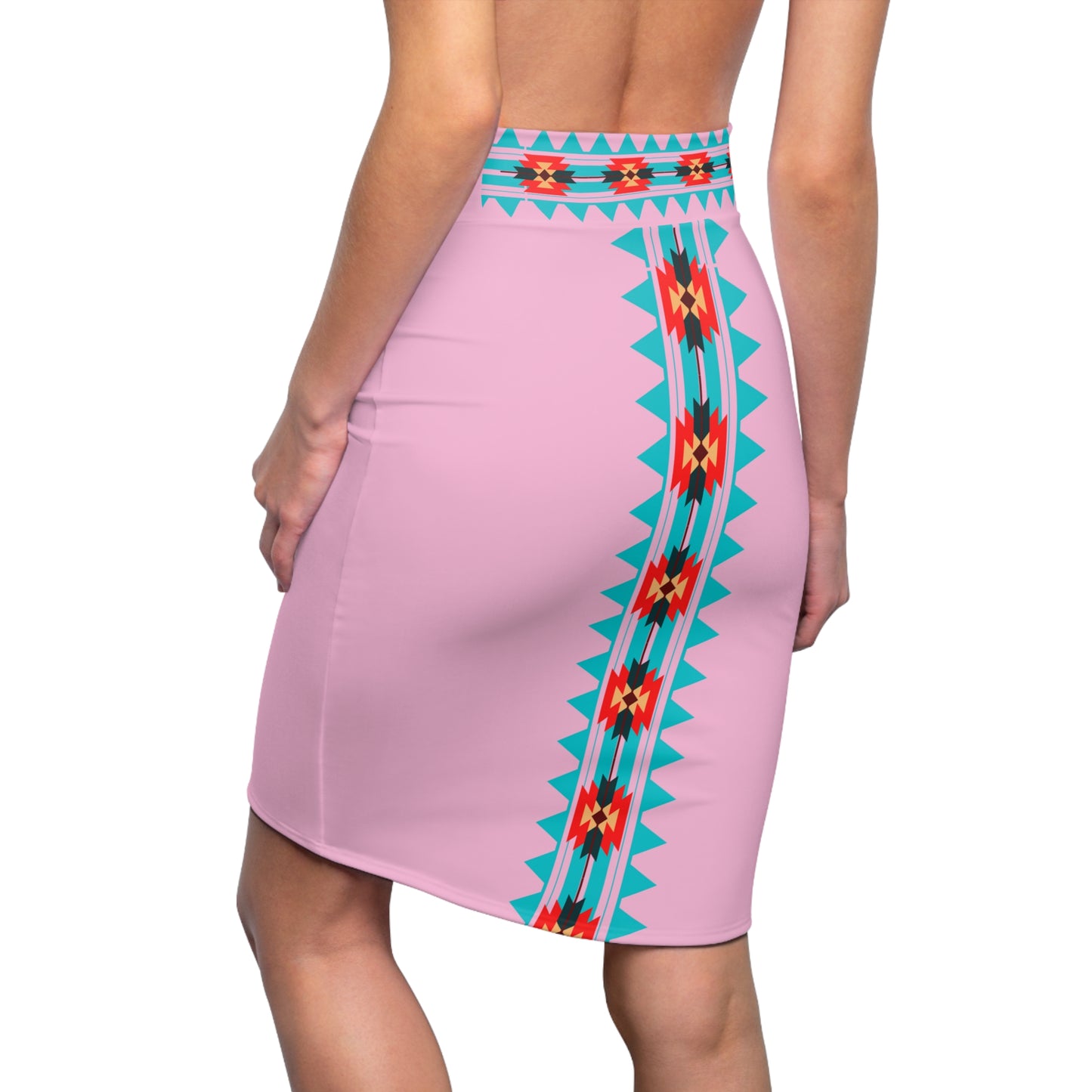 Native  Women's Pencil Skirt Pink