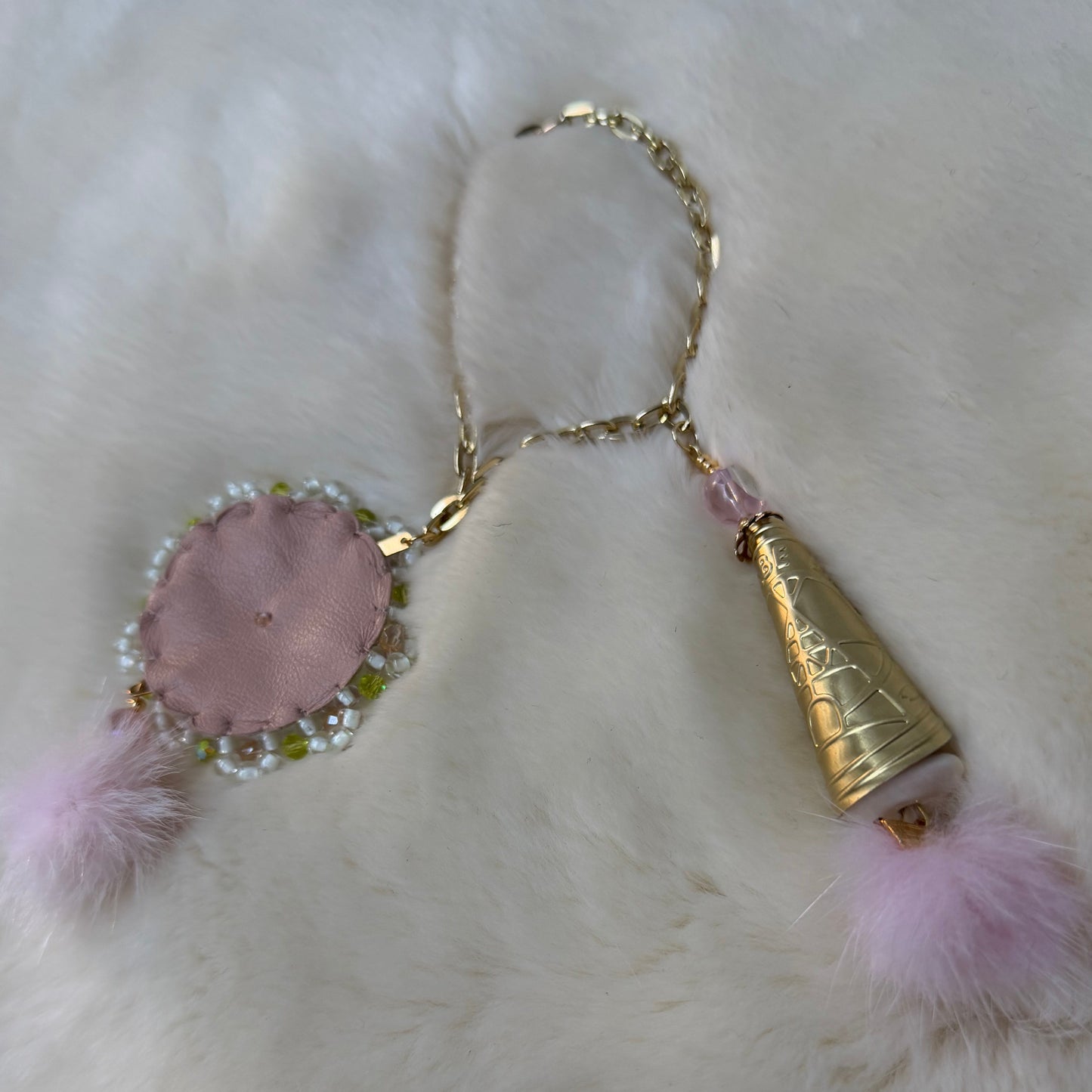 Cherry Blossom Beaded Bag Charm & Jingle