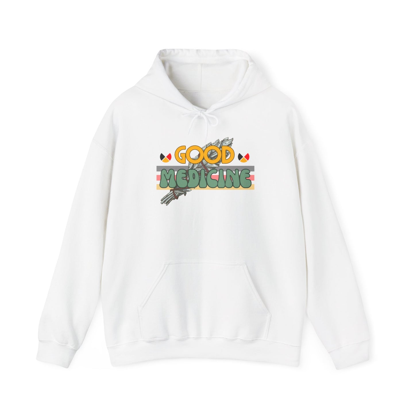 Good Medicine Native  Heavy Hooded Sweatshirt