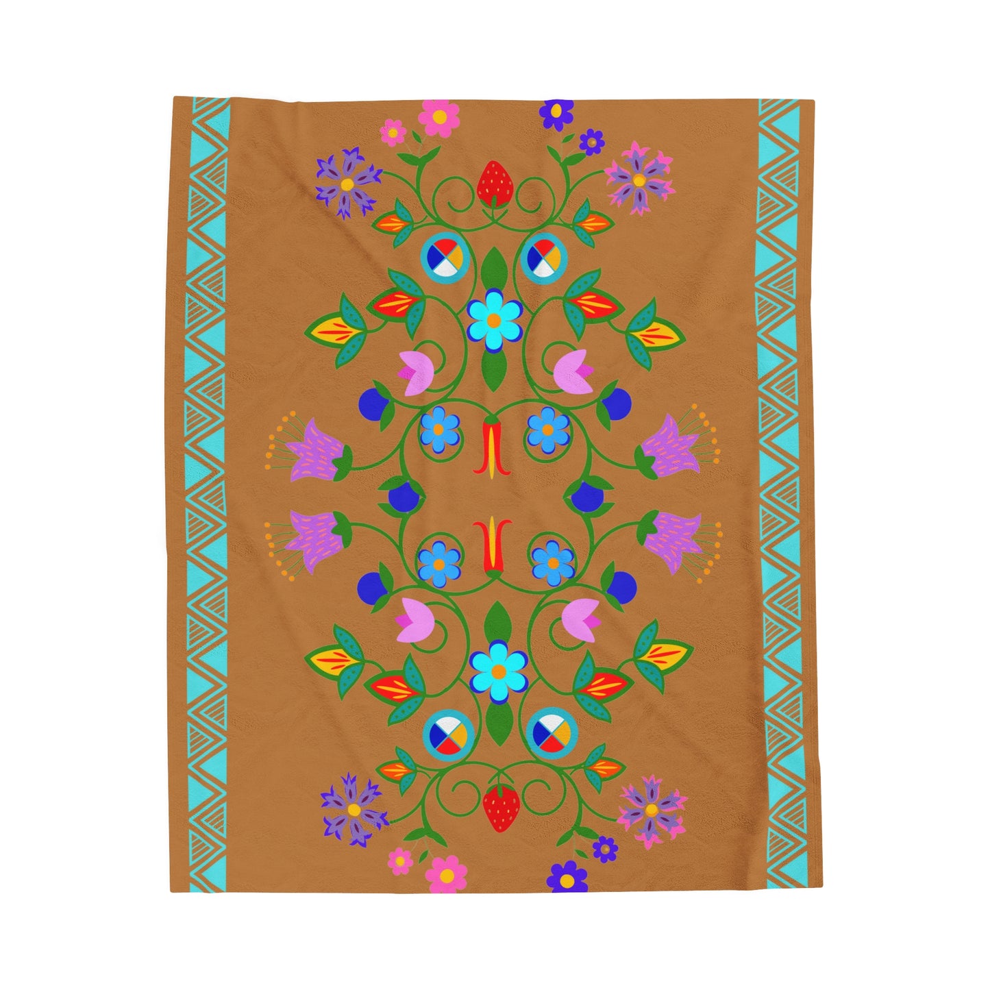 Native Floral Plush Blanket