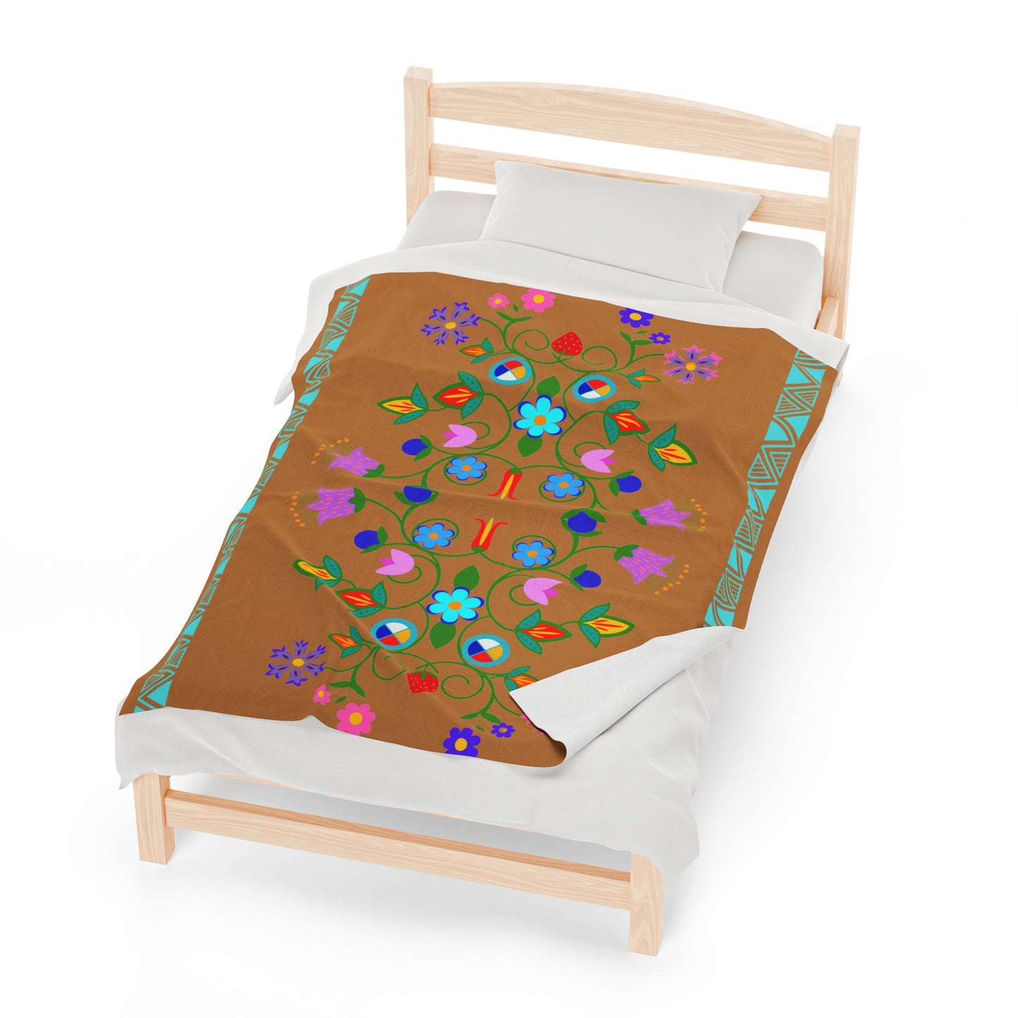 Native Floral Plush Blanket