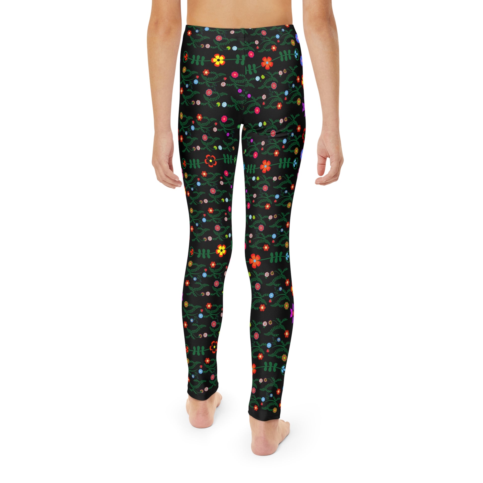 Youth Full-Length Leggings Native Floral - Nikikw Designs