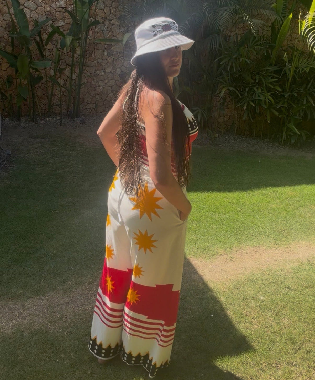 Sun is Shining sakastew ᓴᑲᐢᑌᐤ Wide-Leg Pants Rayon