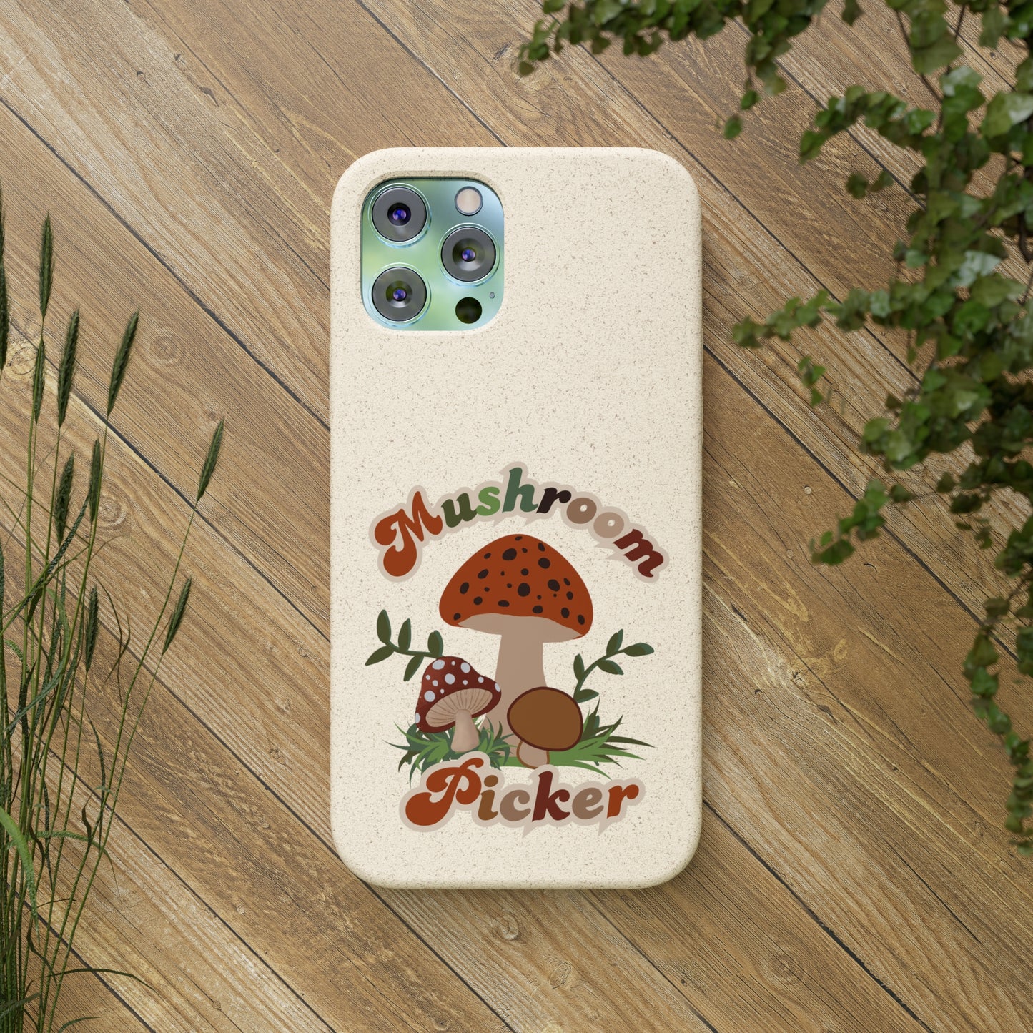 Biodegradable Bamboo Phone Cases Mushroom Picker