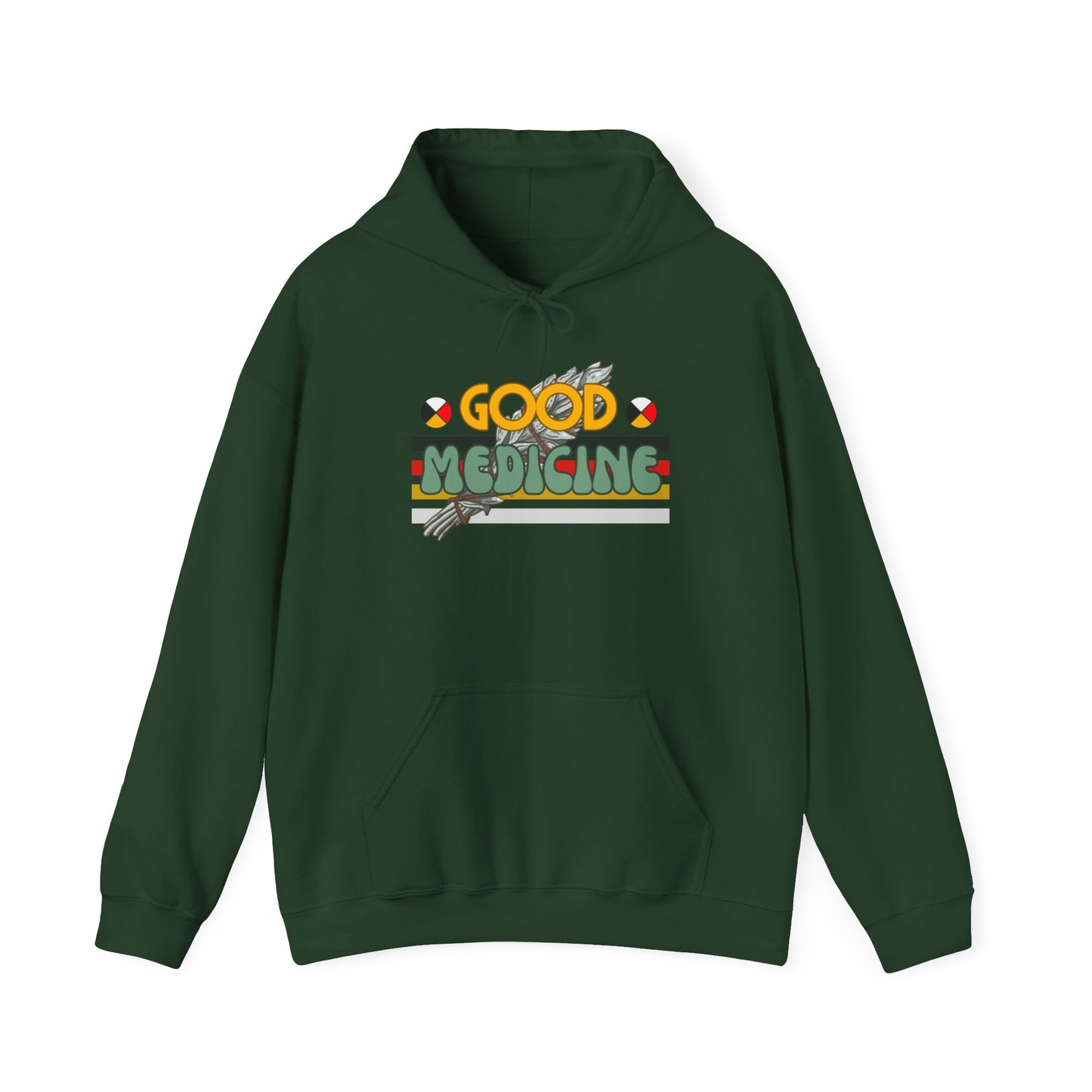 Good Medicine Native  Heavy Hooded Sweatshirt