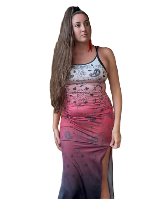 Bandana Long Slit Dress