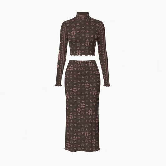 Boujee Native Bear Indigenous skirt set