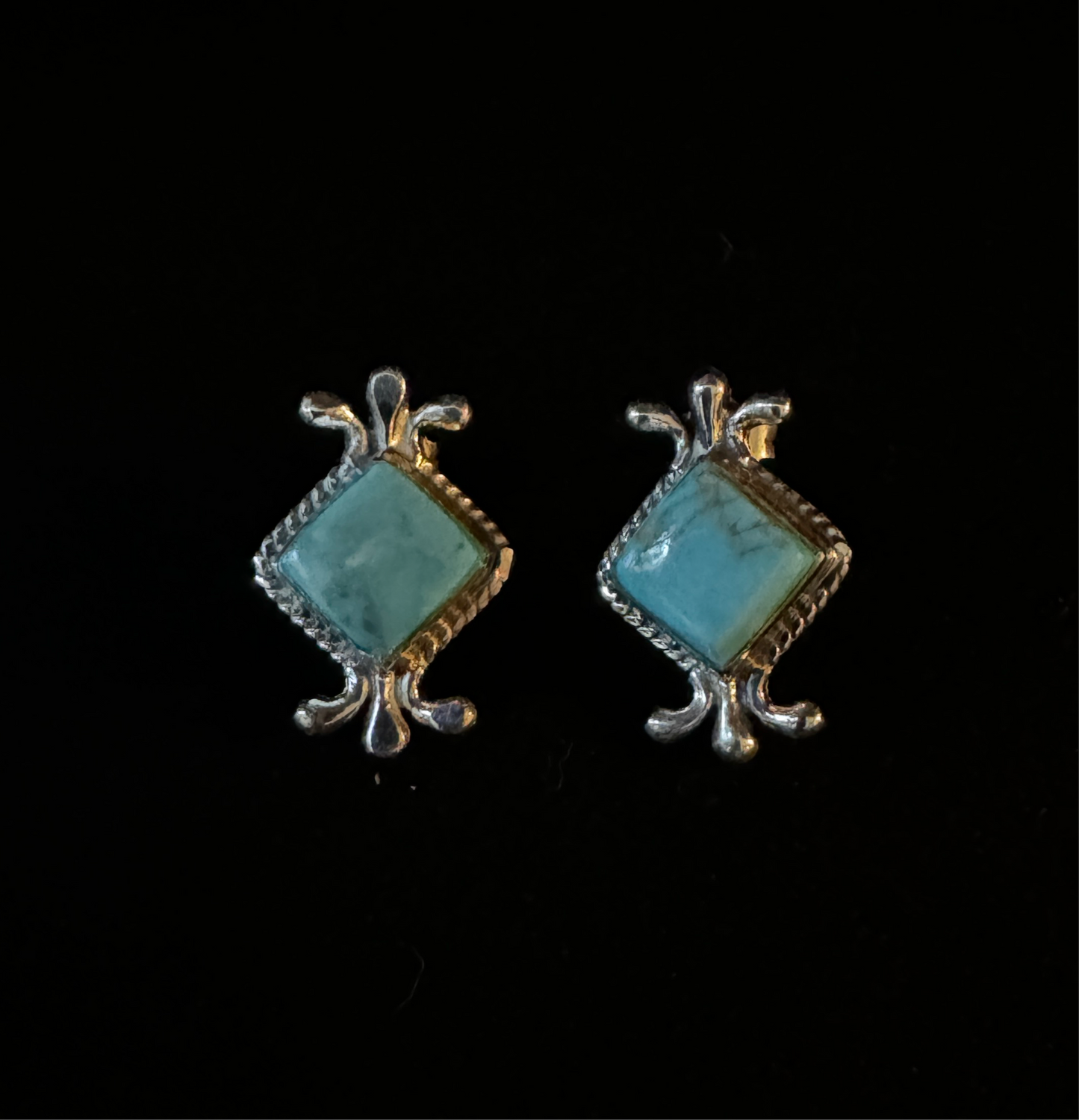 Navajo Sterling Silver Turquoise Post Earring's By Louise Joe