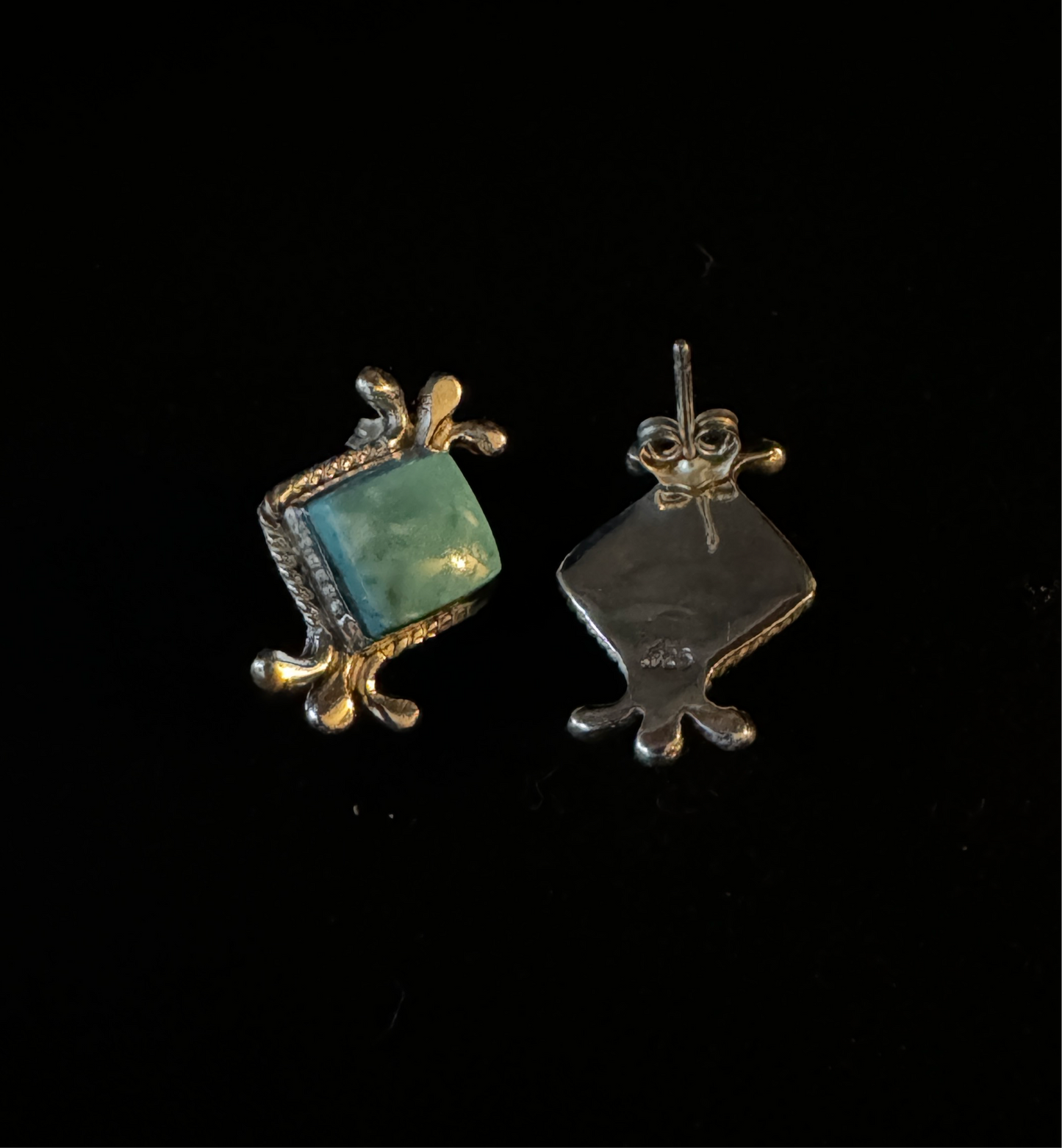 Navajo Sterling Silver Turquoise Post Earring's By Louise Joe